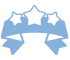 icon banner and stars, blue