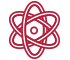 icon atom, red