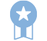 icon ribbon with star, blue