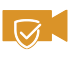icon camera with shield/check, yellow