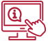 icon hand pointing at computer screen, red