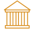 icon columned building, yellow