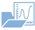 icon document and folder, blue