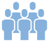 icon group of people, blue
