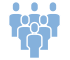 icon group of people, blue