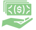 icon hand holding money, green