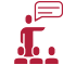icon person lecturing, red