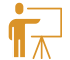 icon person presenting, yellow