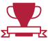 icon trophy, red