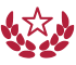 icon laurel with star, red