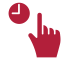 icon pointing hand with clock, red