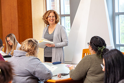 professor teaching students