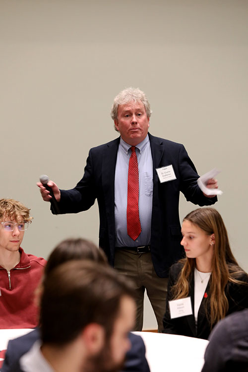 Chatterton at a business networking event with his class