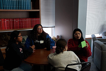 Concepcion speaks with Windham High students.