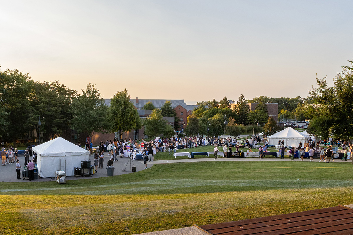 wide view of people gathering during the 2024 Club Fair