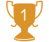 icon trophy with #1, yellow